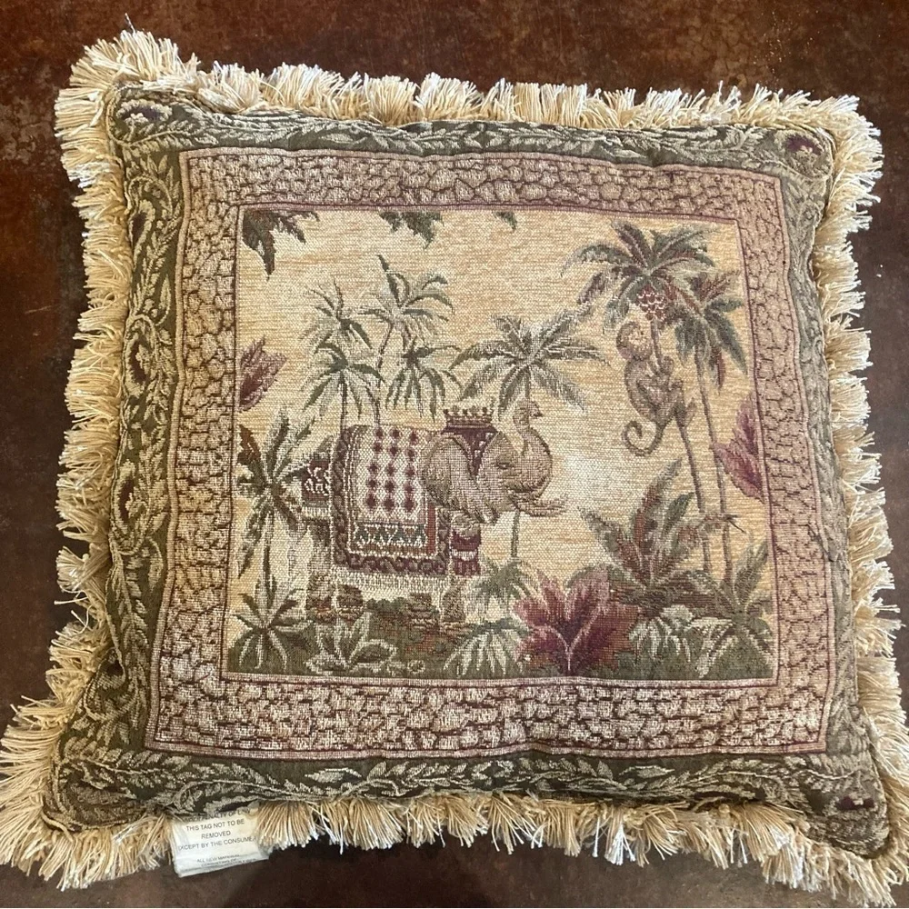 The Royal Elephant European Tapestry  Pillow. Good Condition